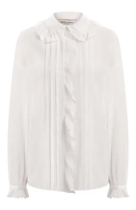 SAINT LAURENT Блуза с рюшами и складками