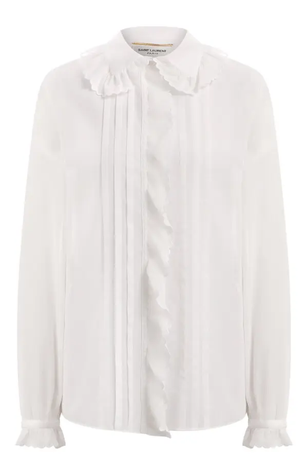 SAINT LAURENT Блуза с рюшами и складками