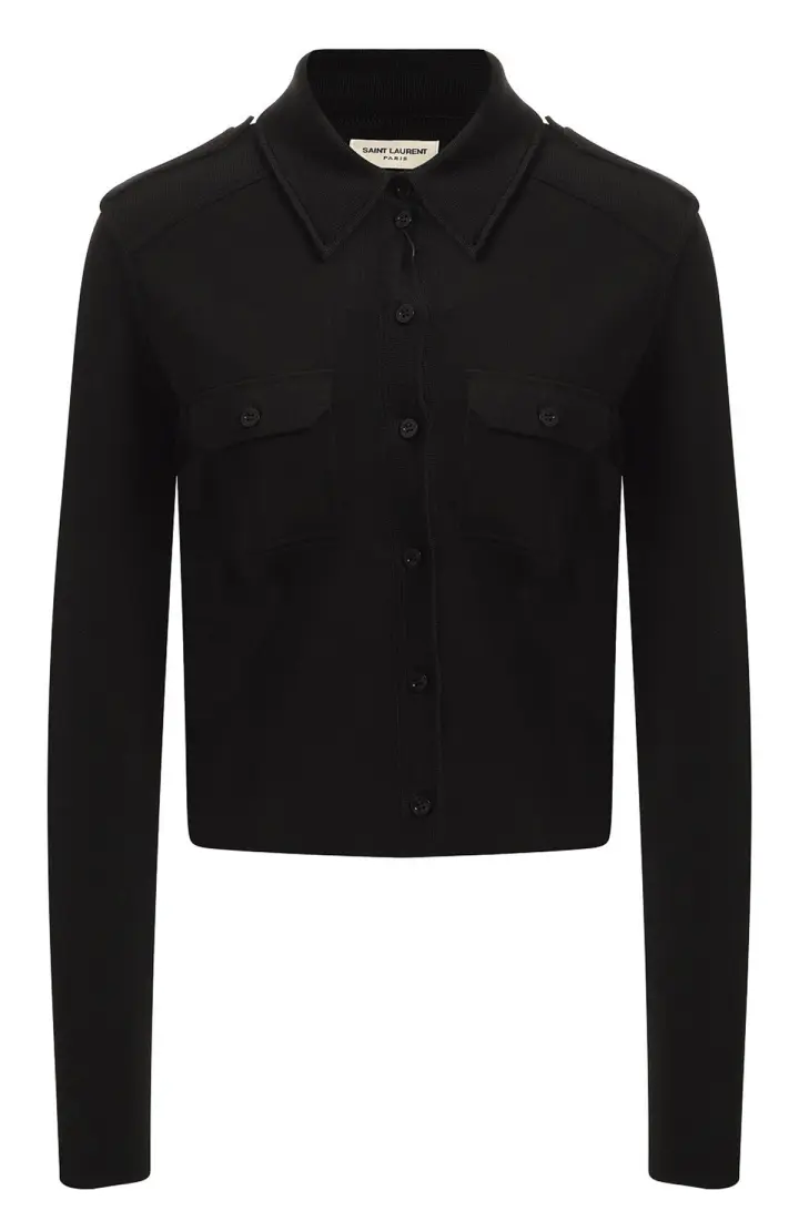 SAINT LAURENT Рубашка женская с пуговицами и карманами