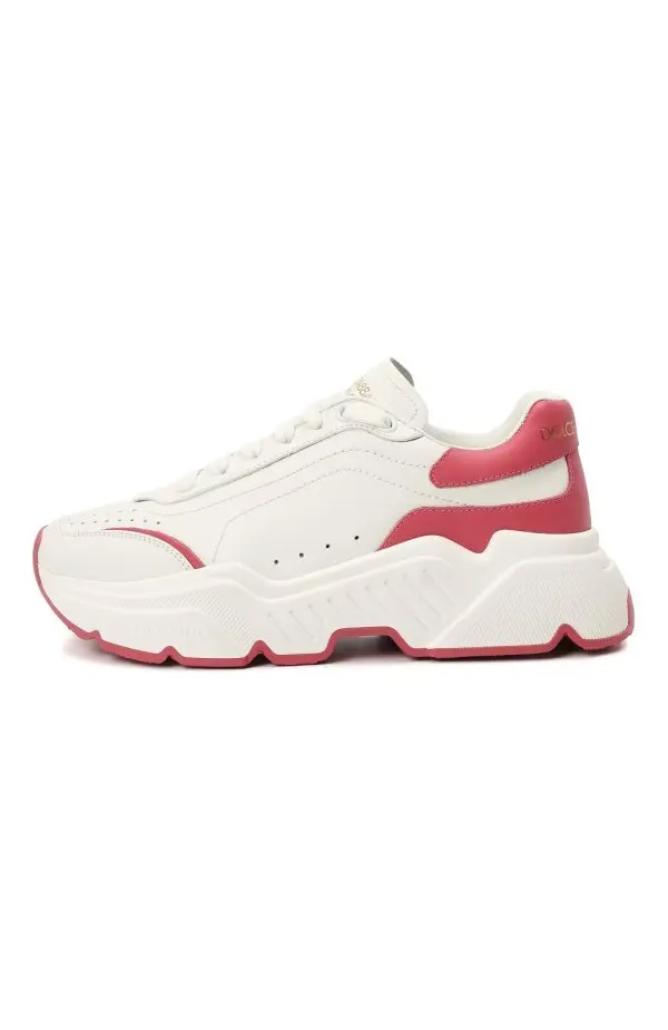 DOLCE & GABBANA Кроссовки с розовой вставкой