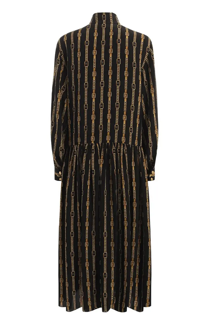 CELINE Платье в полоску с низкой посадкой и высоким вырезом-CDC