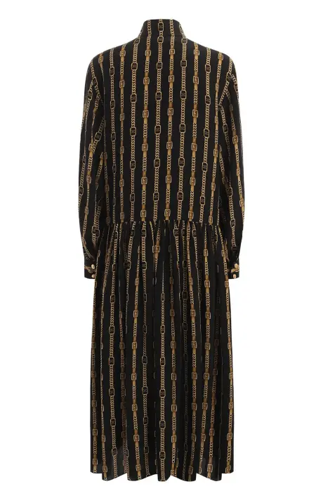 CELINE Платье в полоску с низкой посадкой и высоким вырезом-CDC