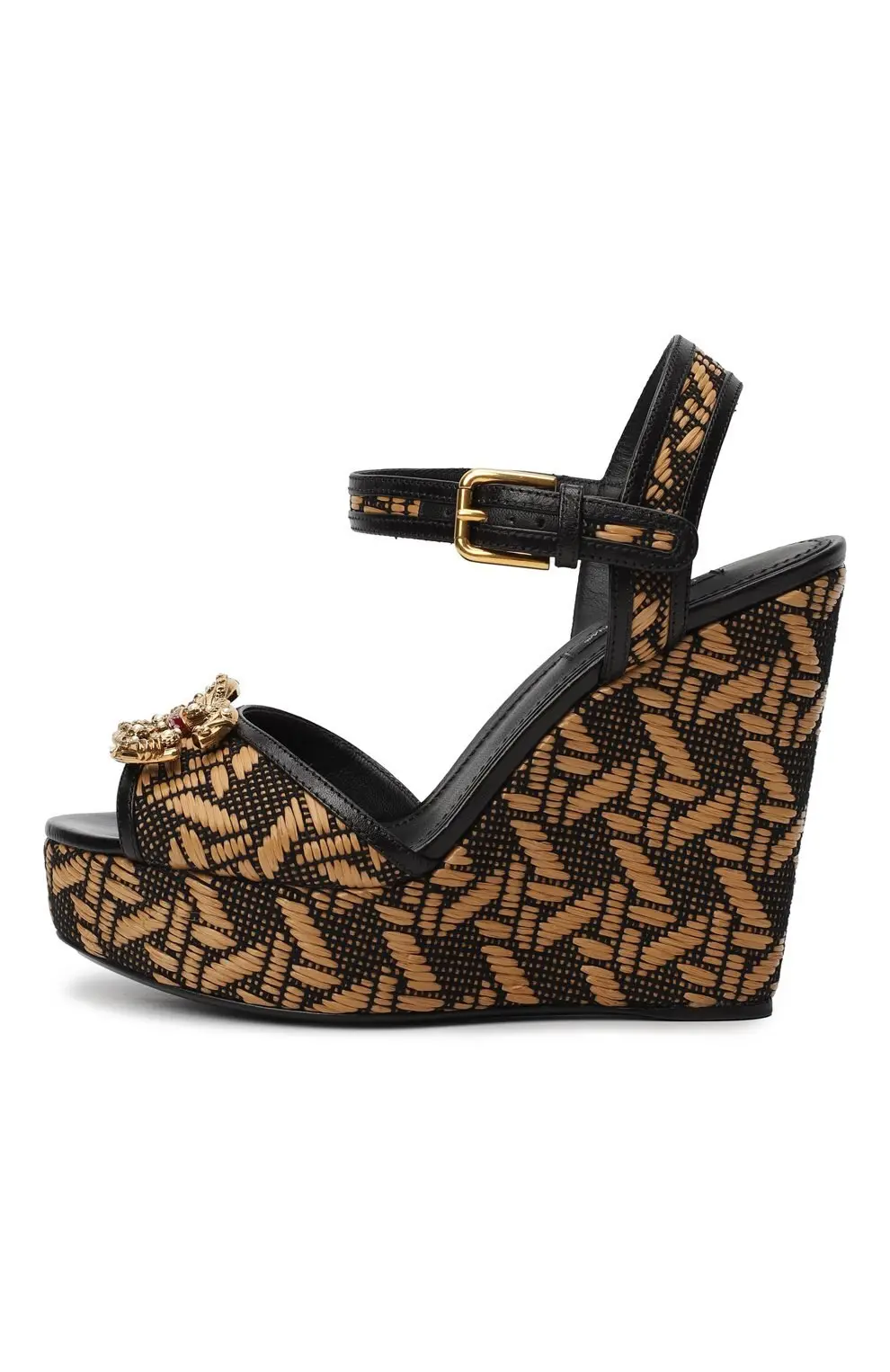 DOLCE & GABBANA Плетеные босоножки на танкетке