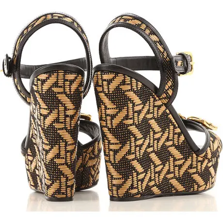 DOLCE & GABBANA Плетеные босоножки на танкетке