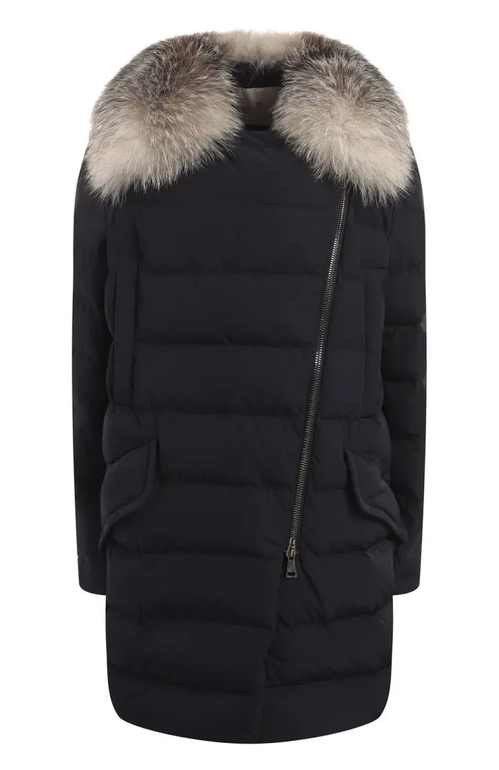 MONCLER Пуховик женский мех лиса