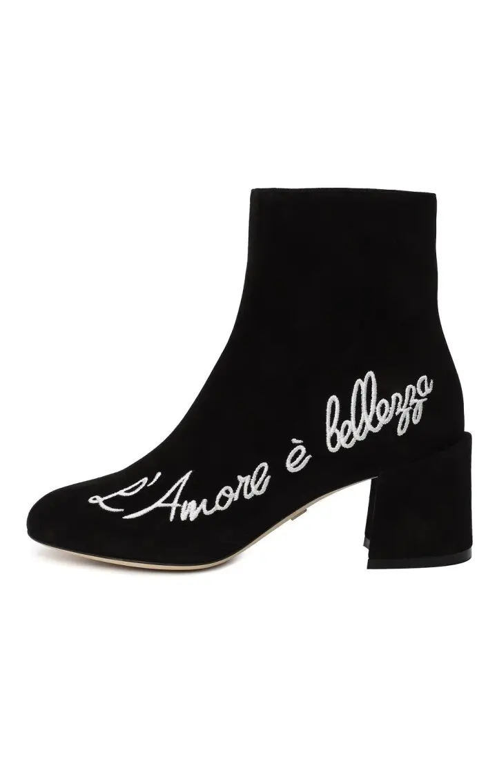 DOLCE & GABBANA Ботильоны женские с надписью /замшевые/