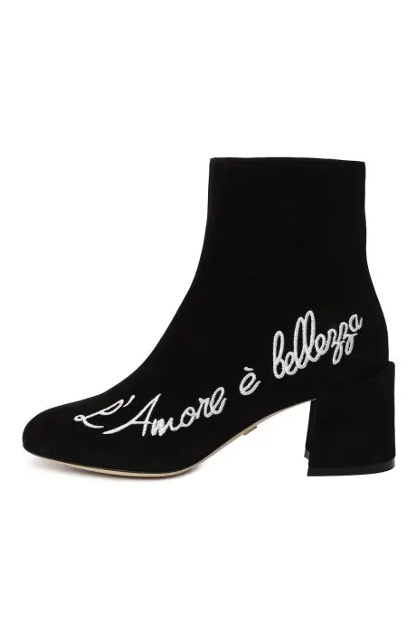 DOLCE & GABBANA Ботильоны женские с надписью /замшевые/