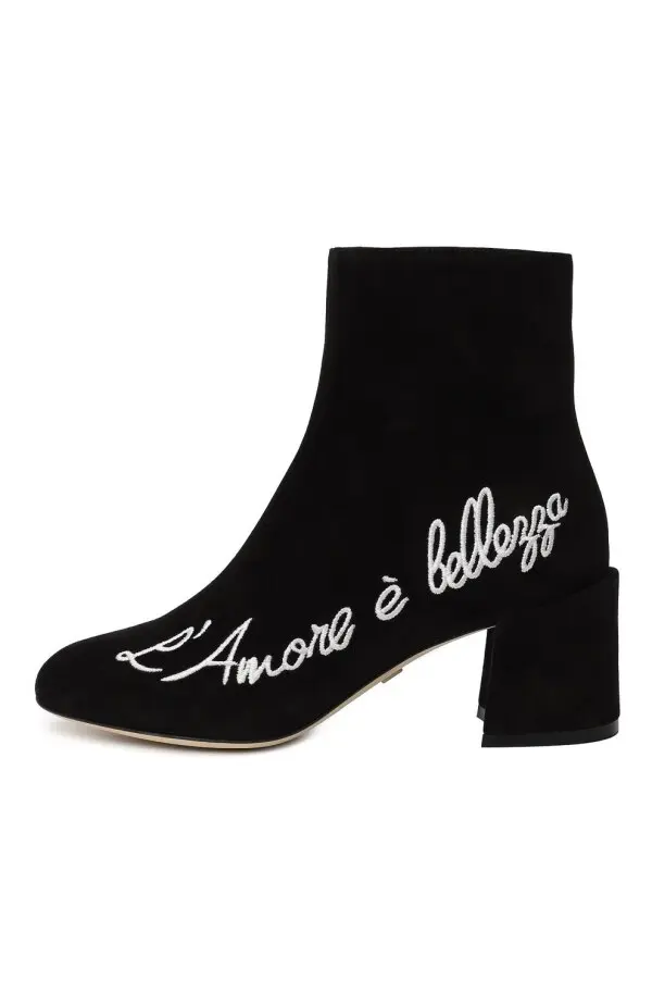 DOLCE & GABBANA Ботильоны женские с надписью /замшевые/