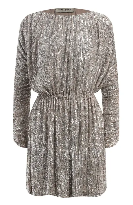 SAINT LAURENT Платье с пайетками