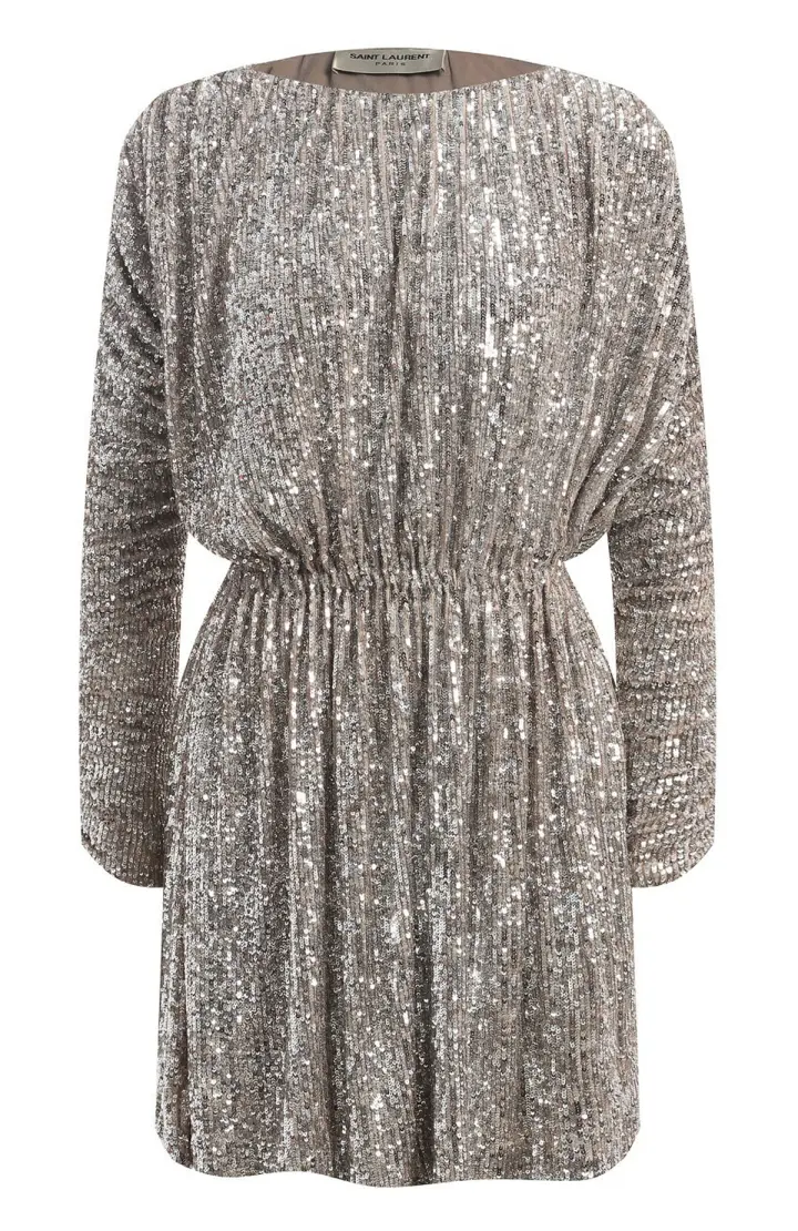 SAINT LAURENT Платье с пайетками