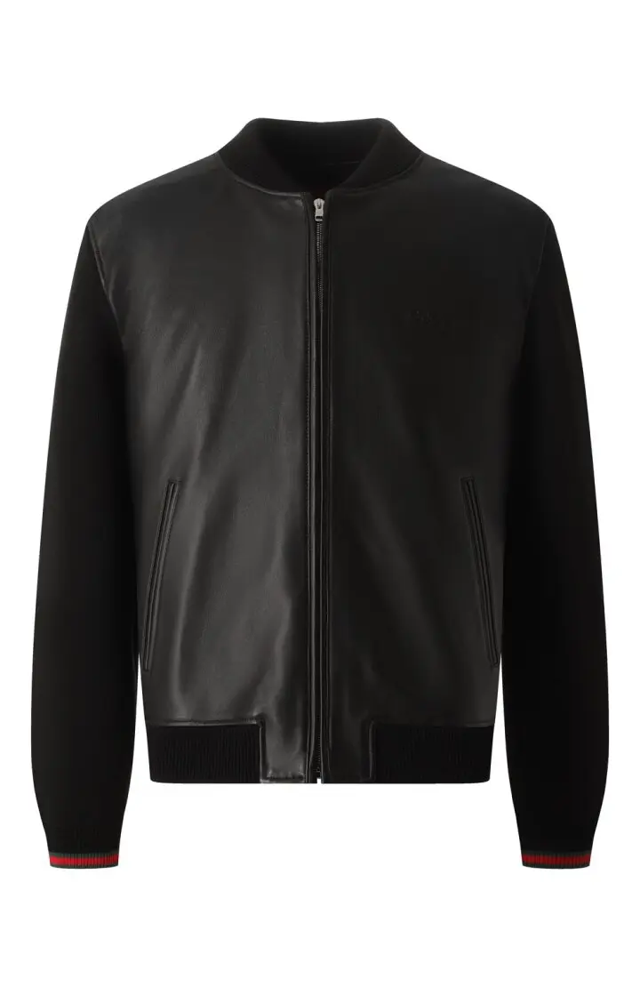 Бомбер мужской кожаный