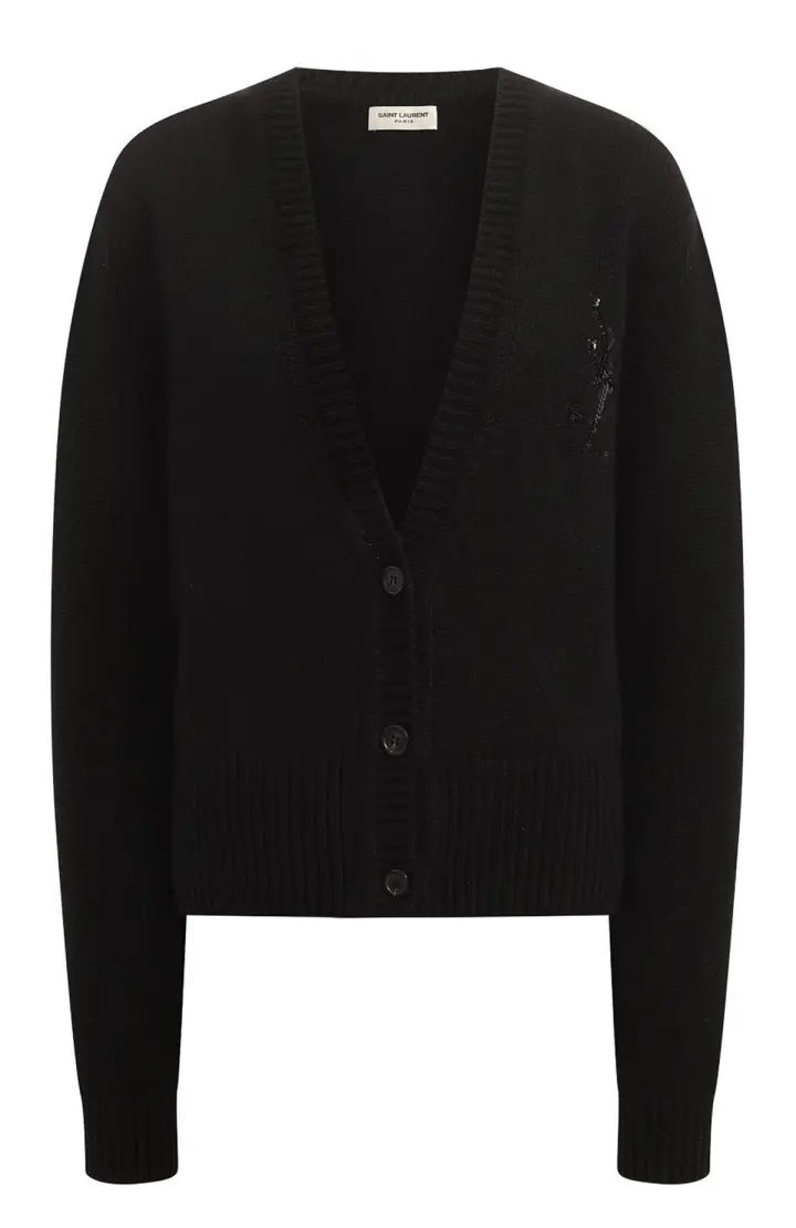 SAINT LAURENT Кардиган из кашемира с вышивкой монограммы