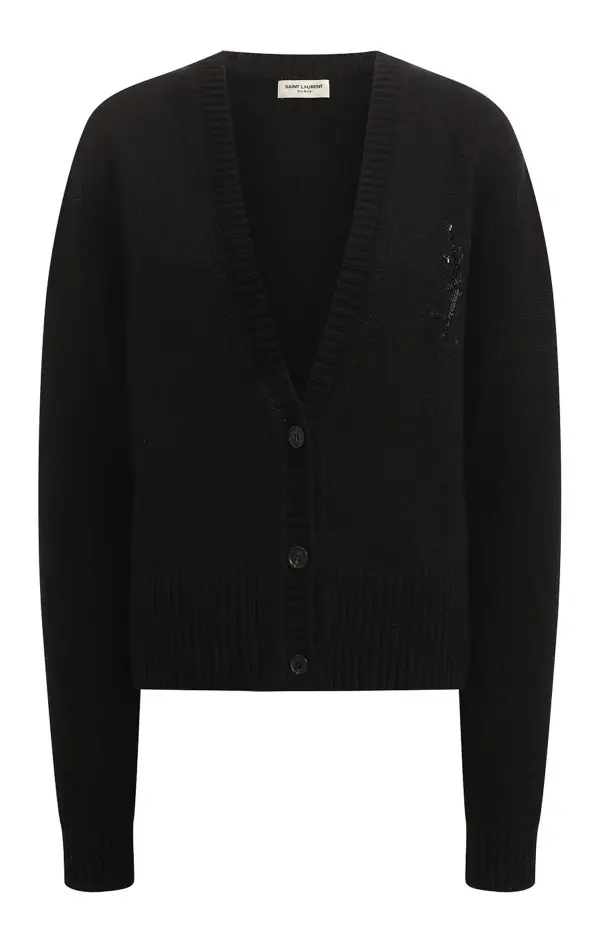 SAINT LAURENT Кардиган из кашемира с вышивкой монограммы