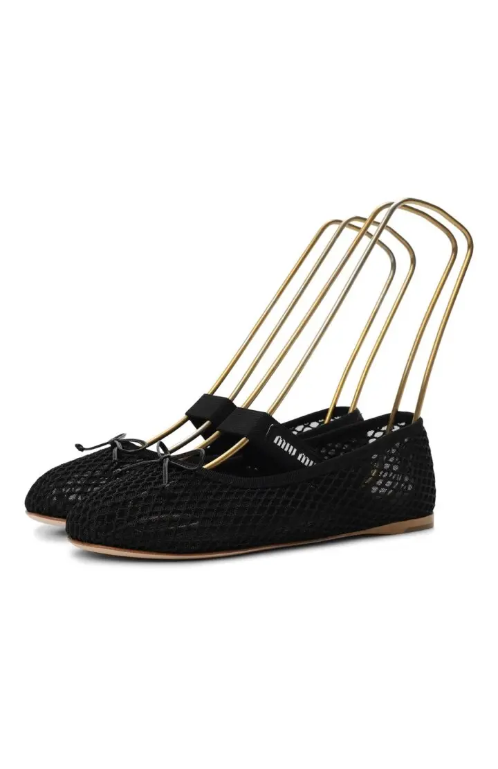 MIU MIU Балетки женские, сеточка