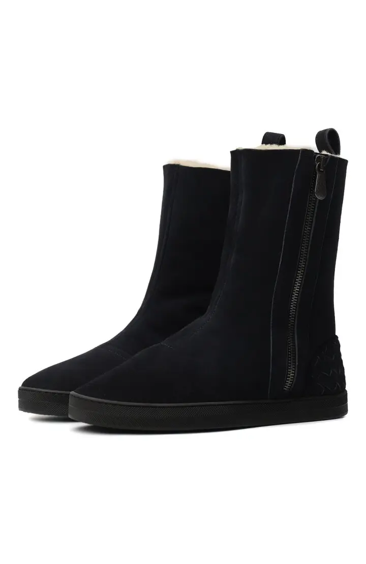 Bottega veneta Сапоги женские с мехом, замш