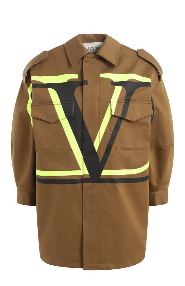 VALENTINO Куртка в стиле милитари с логотипом