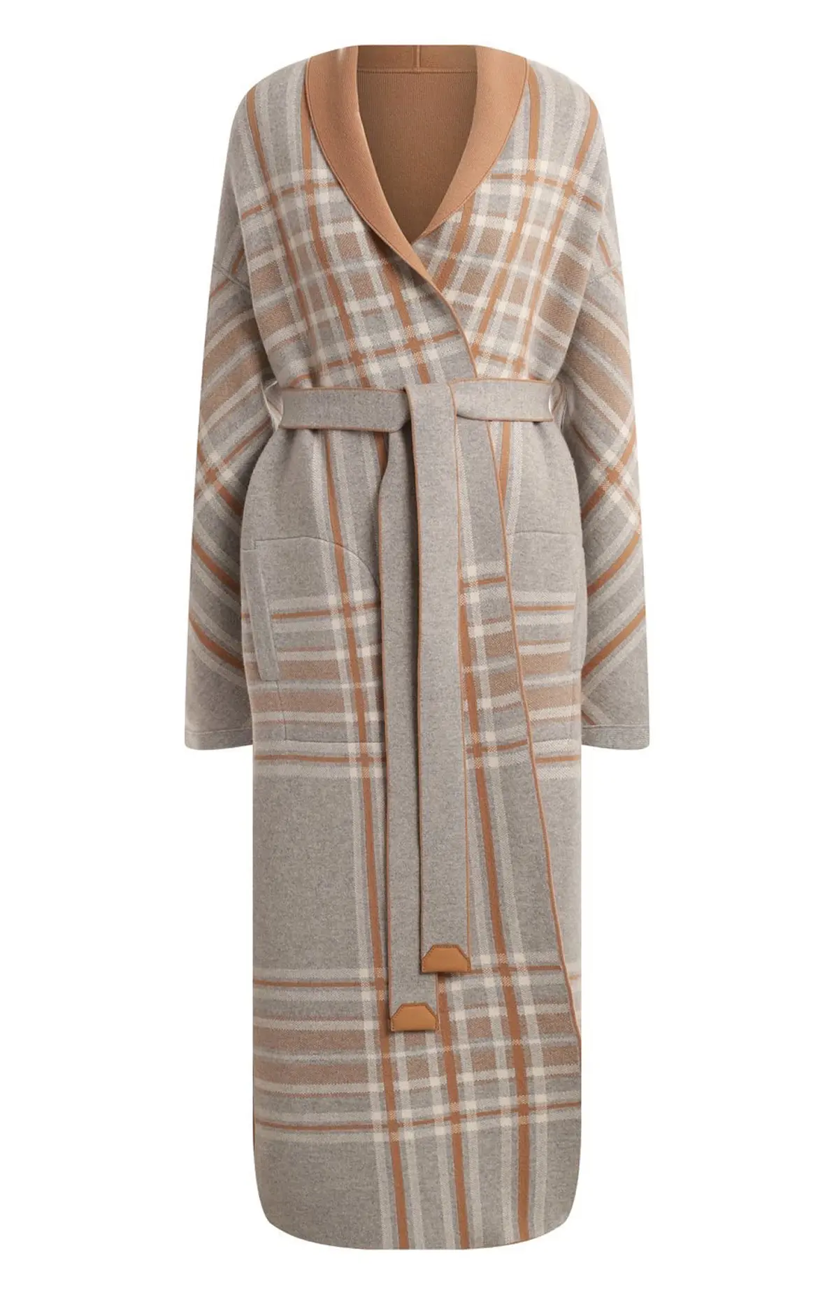  Кашемировое пальто с ремнем