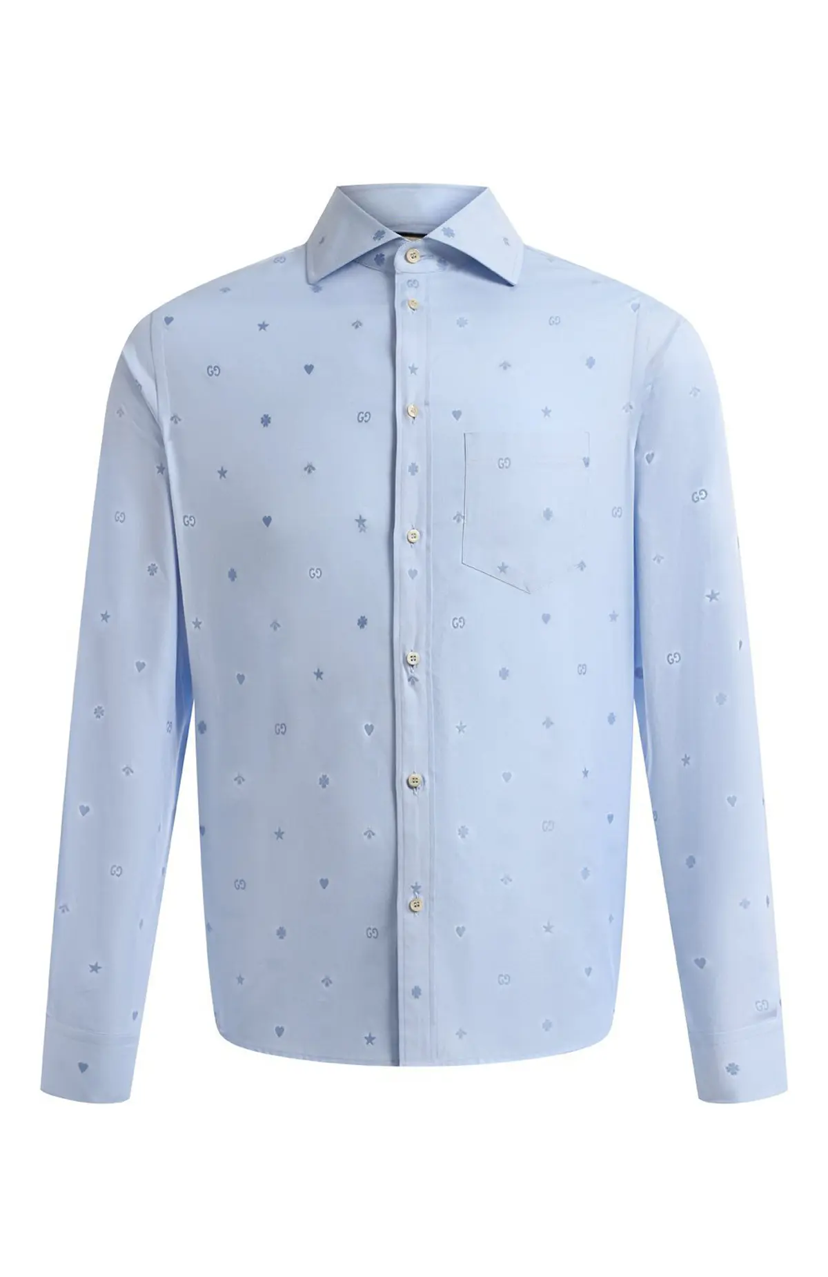 GUCCI Рубашка из хлопка с символами из филькупе