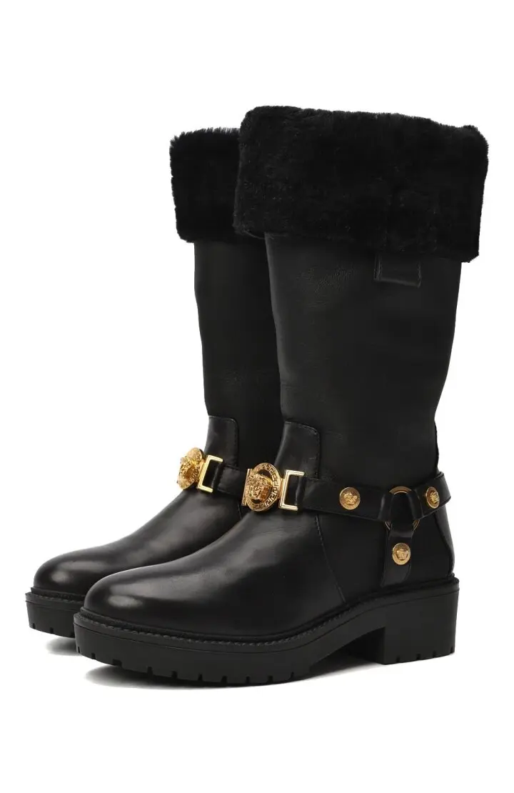 VERSACE Сапоги женские, кожа мех