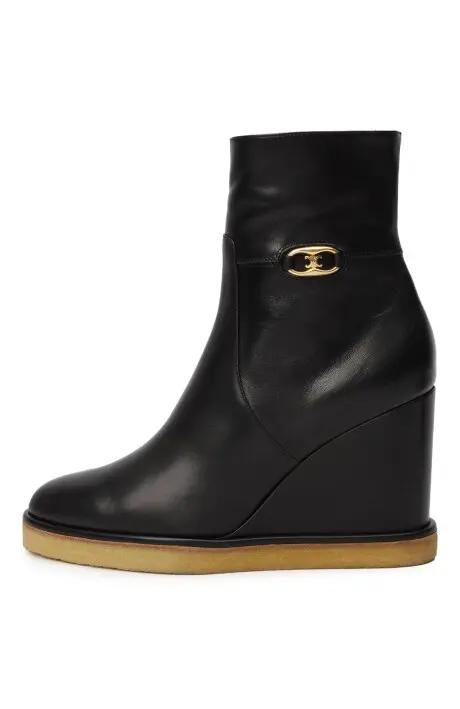 CELINE Ботильоны на танкетке из телячьей кожи
