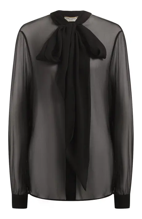 SAINT LAURENT Рубашка женская с бантом