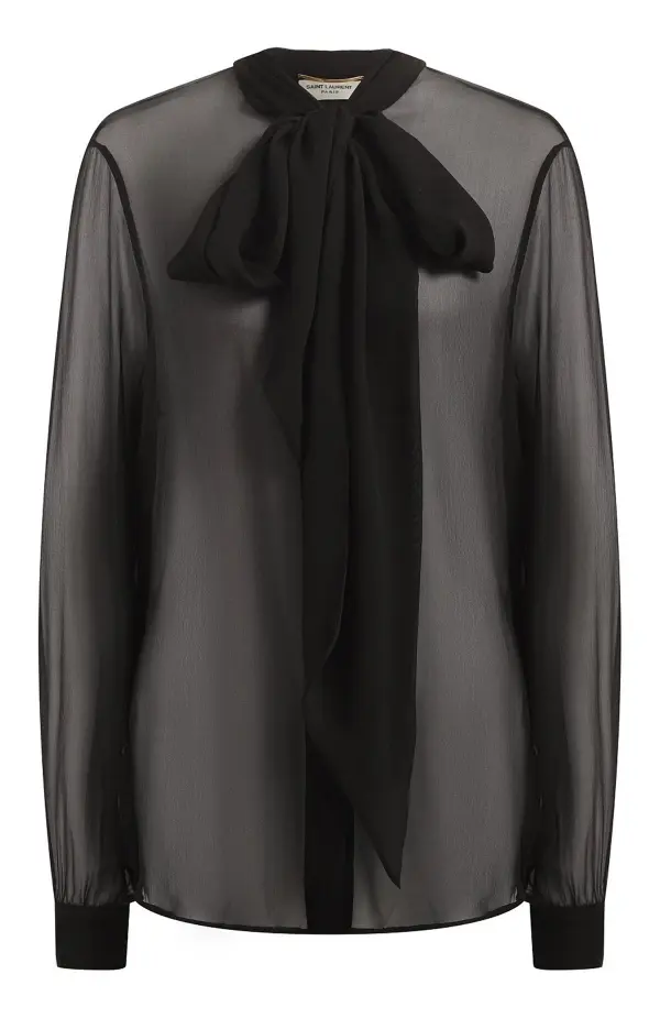 SAINT LAURENT Рубашка женская с бантом