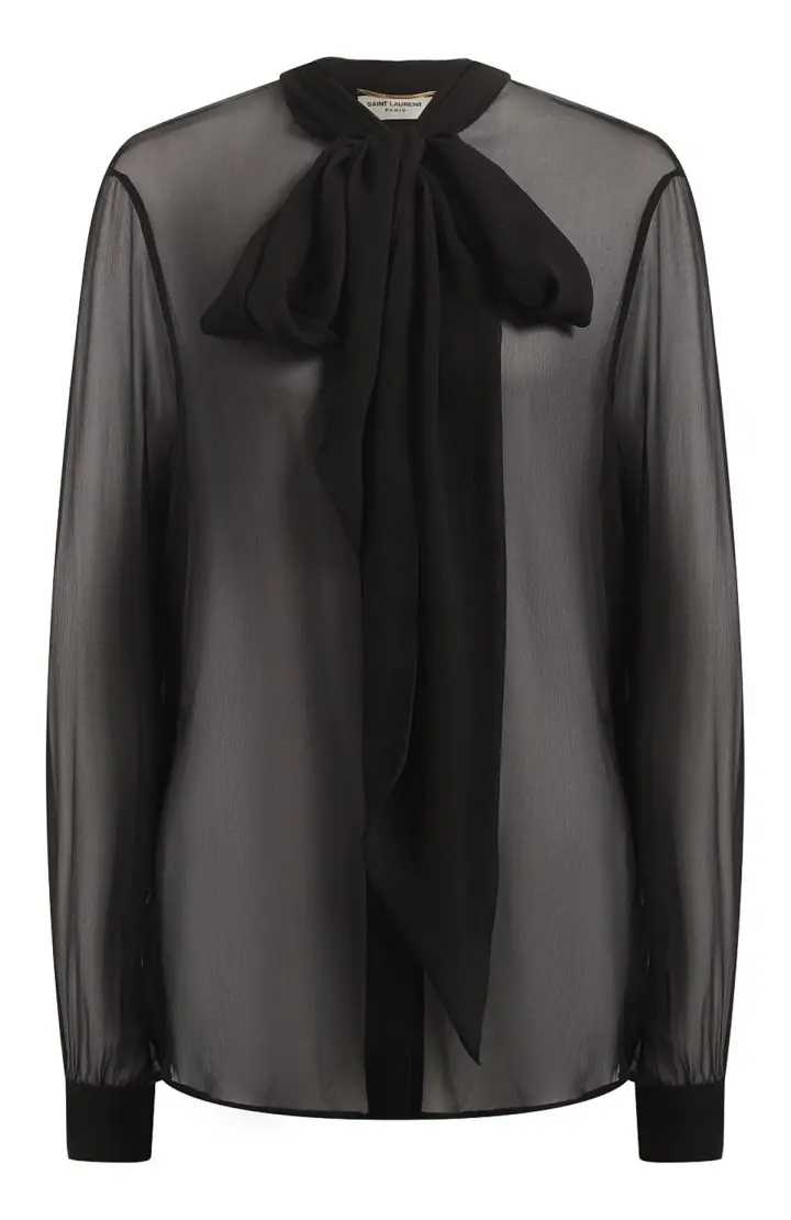 SAINT LAURENT Рубашка женская с бантом