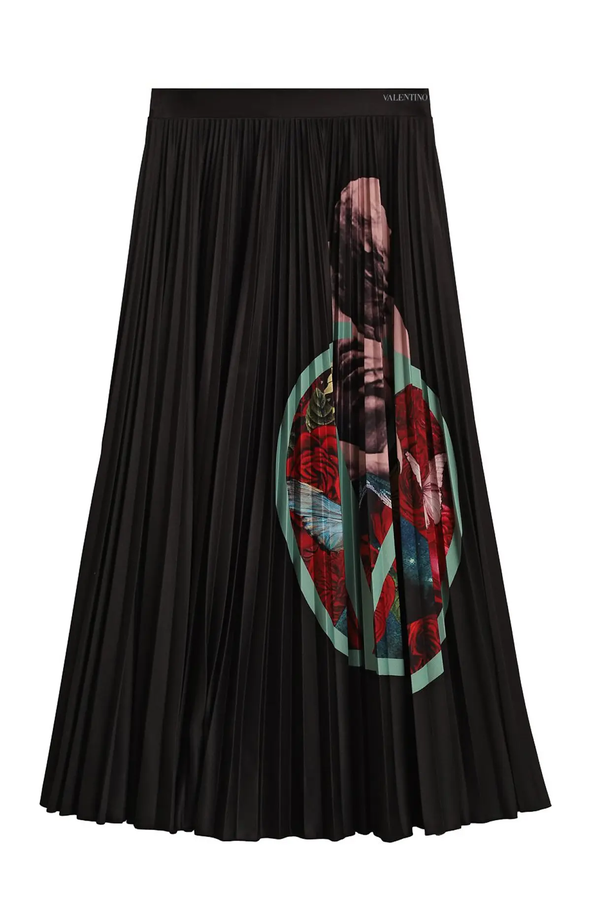 VALENTINO Юбка женская плиссе принт любовники