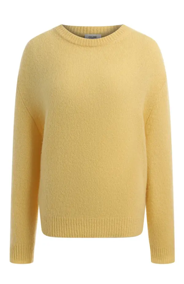 CELINE СВИТЕР ИЗ КАШЕМИРА И ШЕЛКА С ОКРУЖНЫМ ВЫРЕЗОМ