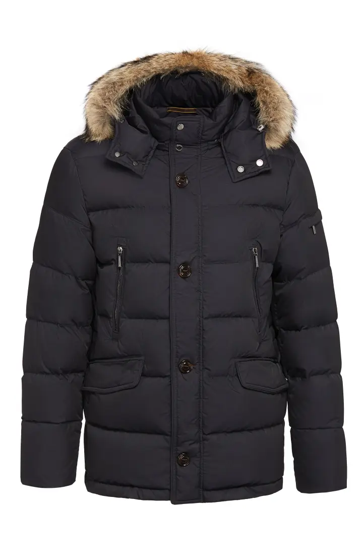  Пуховик мужской, мех кайот