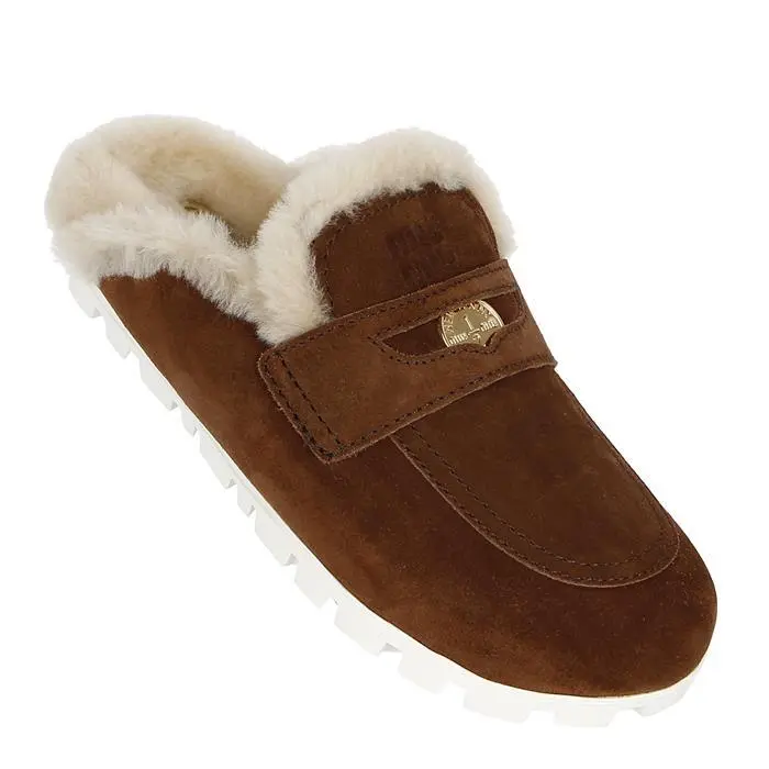  Мюли женские, замшевые, на меху