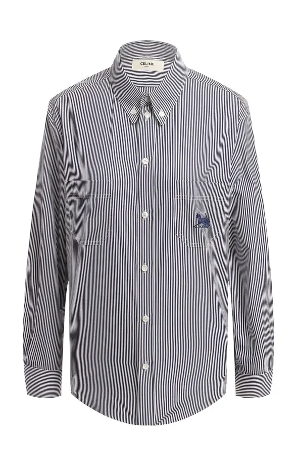 CELINE РУБАШКА ХЛОПКОВАЯ В ПОЛОСКУ
