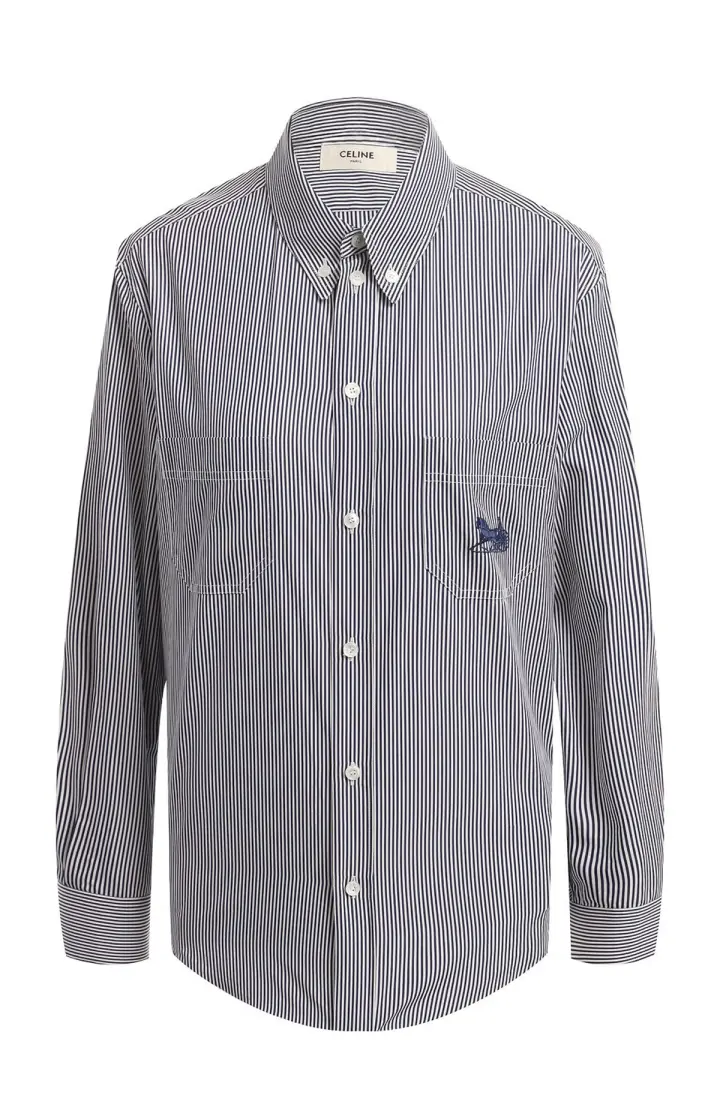 CELINE РУБАШКА ХЛОПКОВАЯ В ПОЛОСКУ