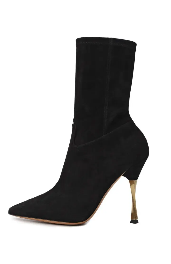 VALENTINO Ботильоны женские, замшевые с металлическим каблуком