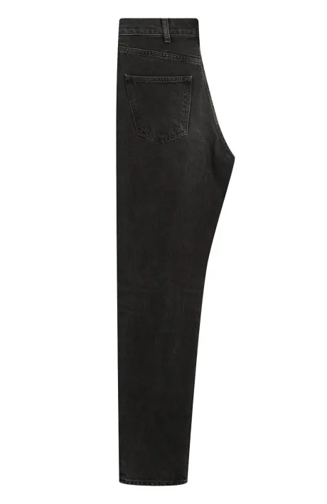 CELINE Облегающие джинсы со средней посадкой из винтажного черного денима