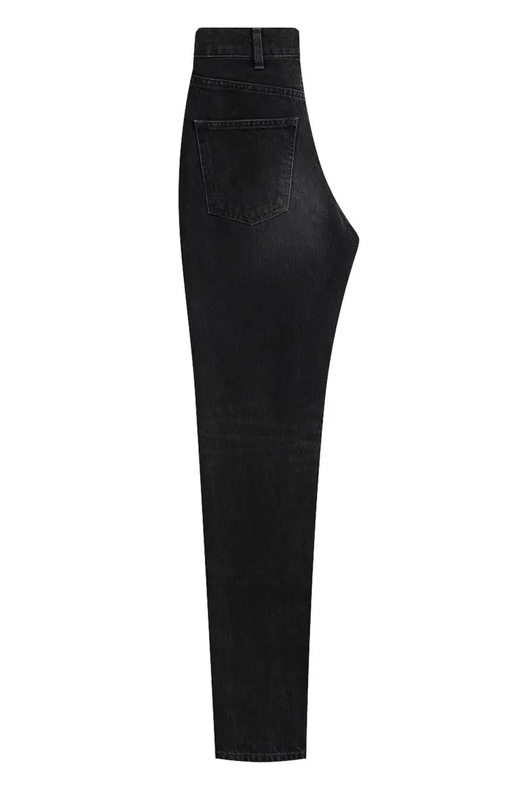 CELINE Облегающие джинсы со средней посадкой из винтажного черного денима