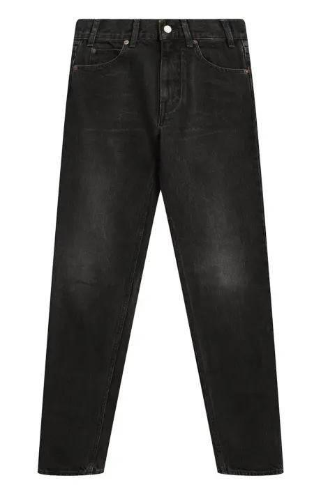 CELINE Облегающие джинсы со средней посадкой из винтажного черного денима