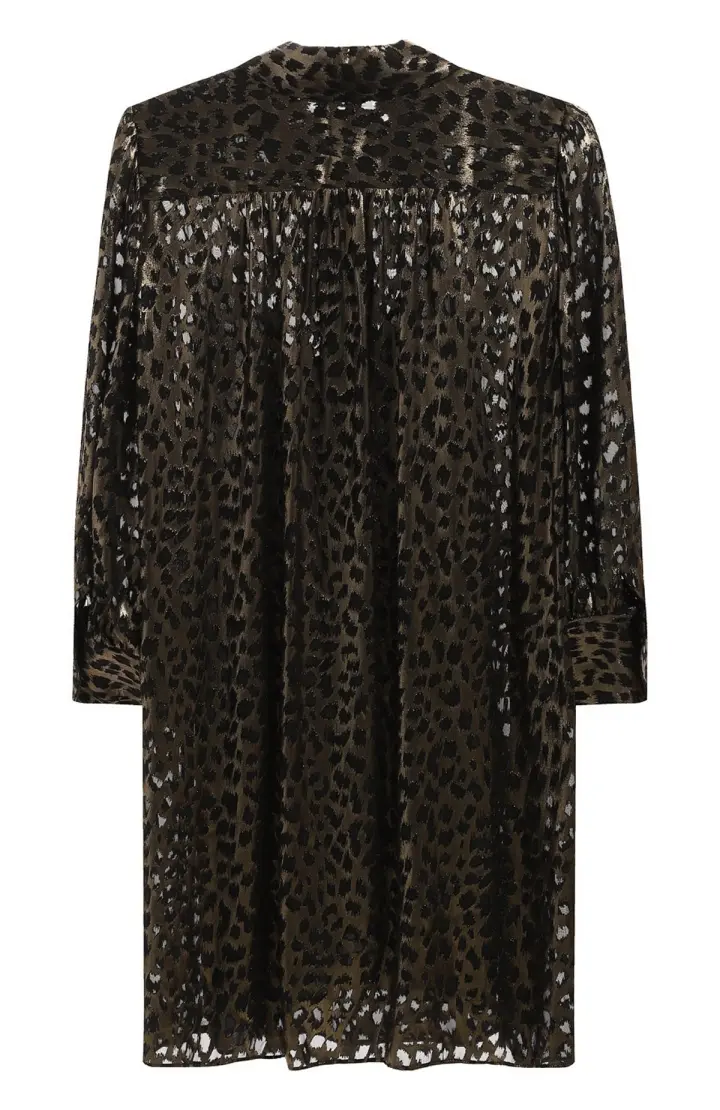 SAINT LAURENT Шелковое платье принт