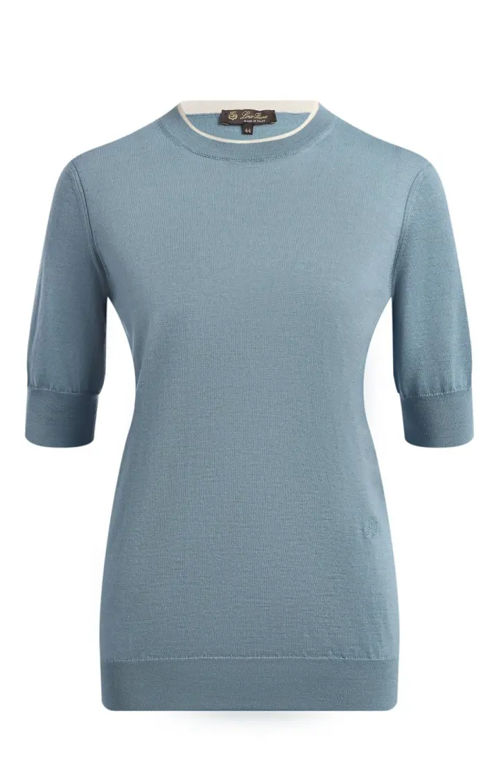 Loro Piana Свитер с круглым вырезом с короткими рукавами из шелка и кашемира