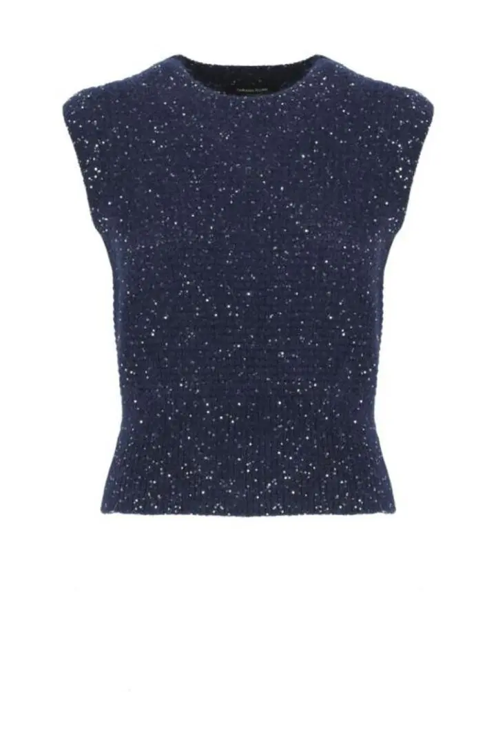 Топ женский, трикотажный, микропайетки