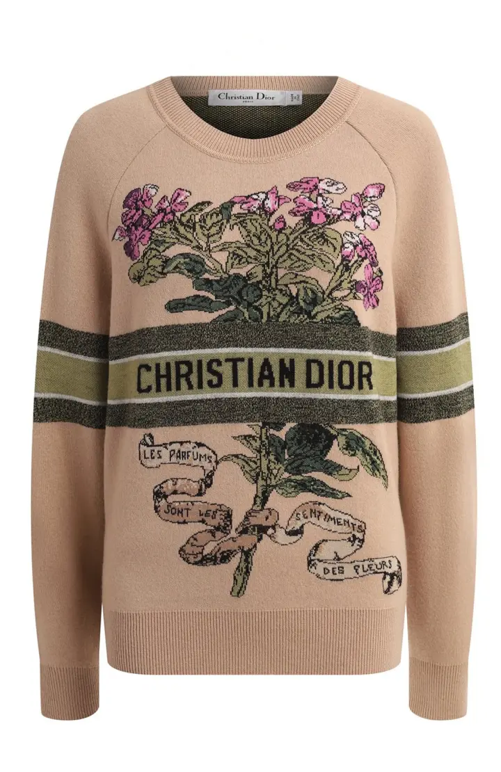Dior Свитер кашемировый с мотивом