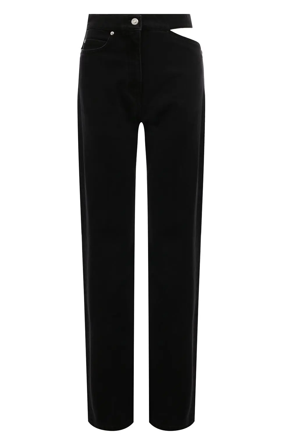 Джинсы женские, фигурный вырез под поясом