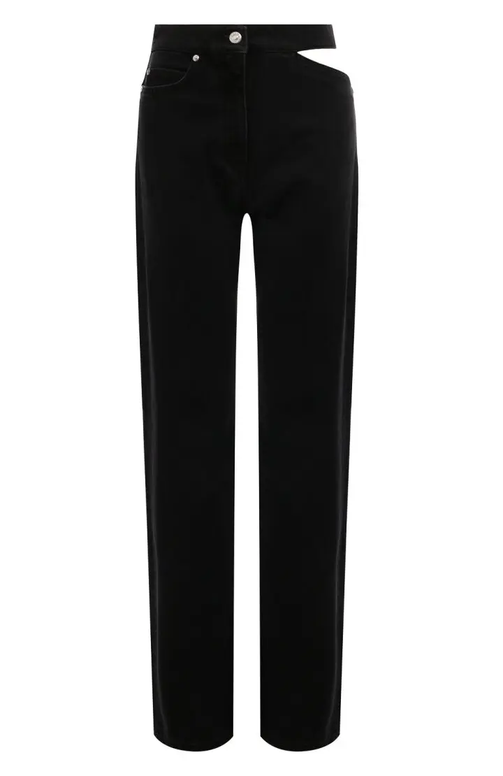 Джинсы женские, фигурный вырез под поясом