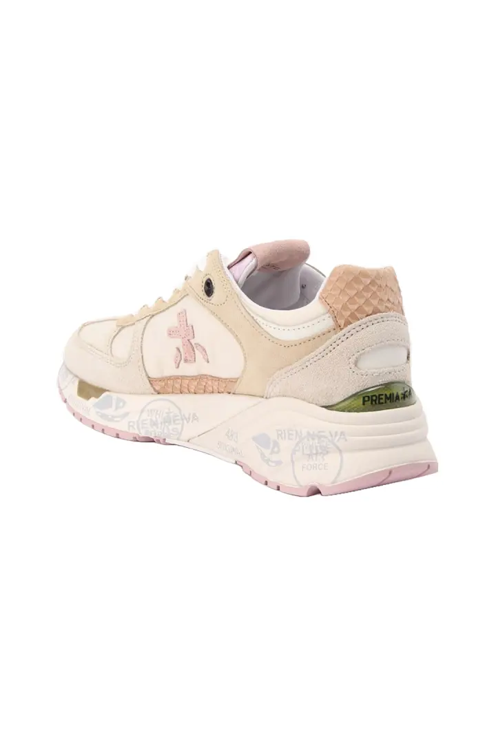  Кроссовки женские, комбинированные, розовые вставки