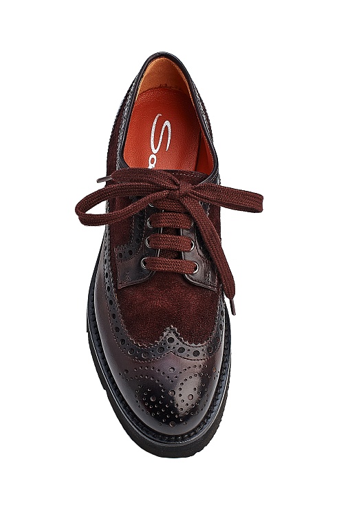 SANTONI Туфли-броги женские отд замш