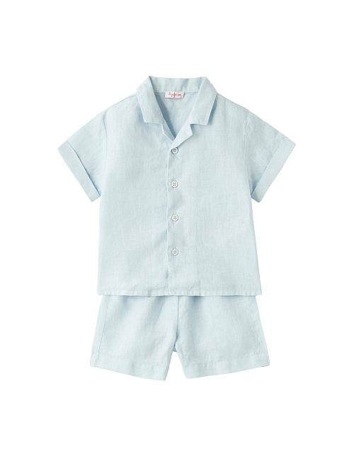 IL GUFO Комплект льняной для мальчика, рубашка+шорты