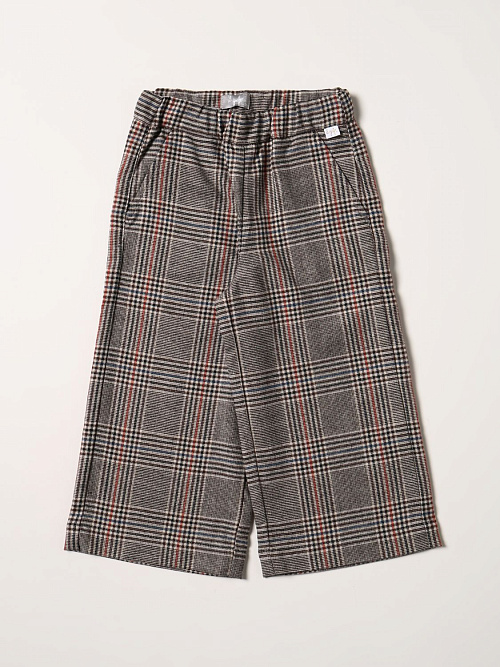 IL GUFO Брюки для девочки широкие в клетку