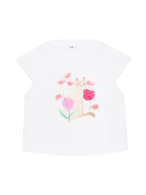 IL GUFO Футболка для девочки, принт котенок