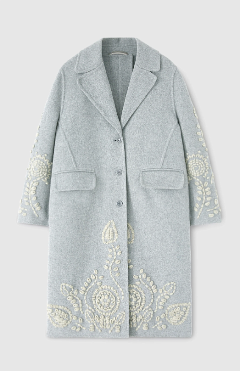 ERMANO SCERVINO Пальто женское с вышивкой