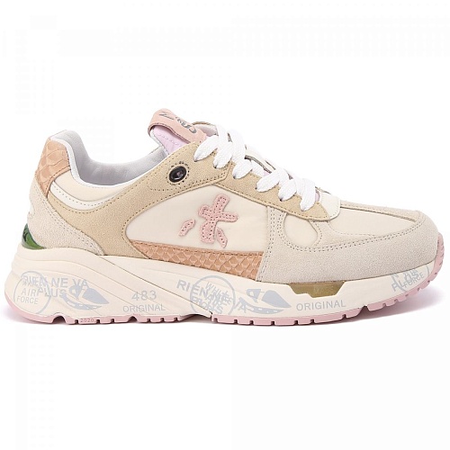 PREMIATA Кроссовки женские, комбинированные, розовые вставки